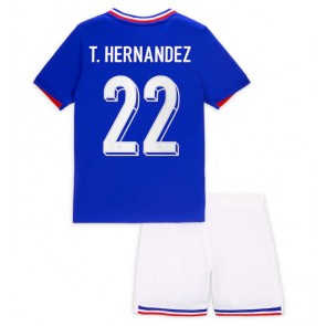 Frankrig Theo Hernandez #22 Replika Babytøj Hjemmebanesæt Børn EM 2024 Kortærmet (+ Korte bukser)